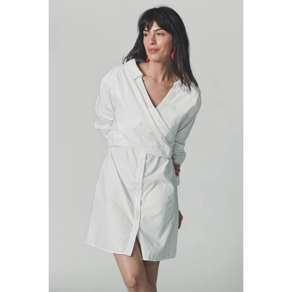 Anthropologie Hackney Shirt Dress Mini Midi Coastal Beach Quiet Luxury Old Money